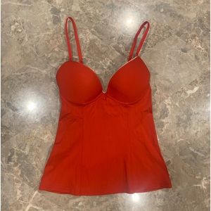 Red Body Contour Tank Top S/M